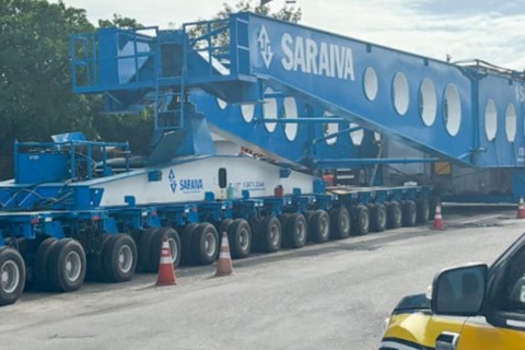 Novo transformador gigante de 250 toneladas começa a ser transportado em PE; saiba por onde ele vai passar